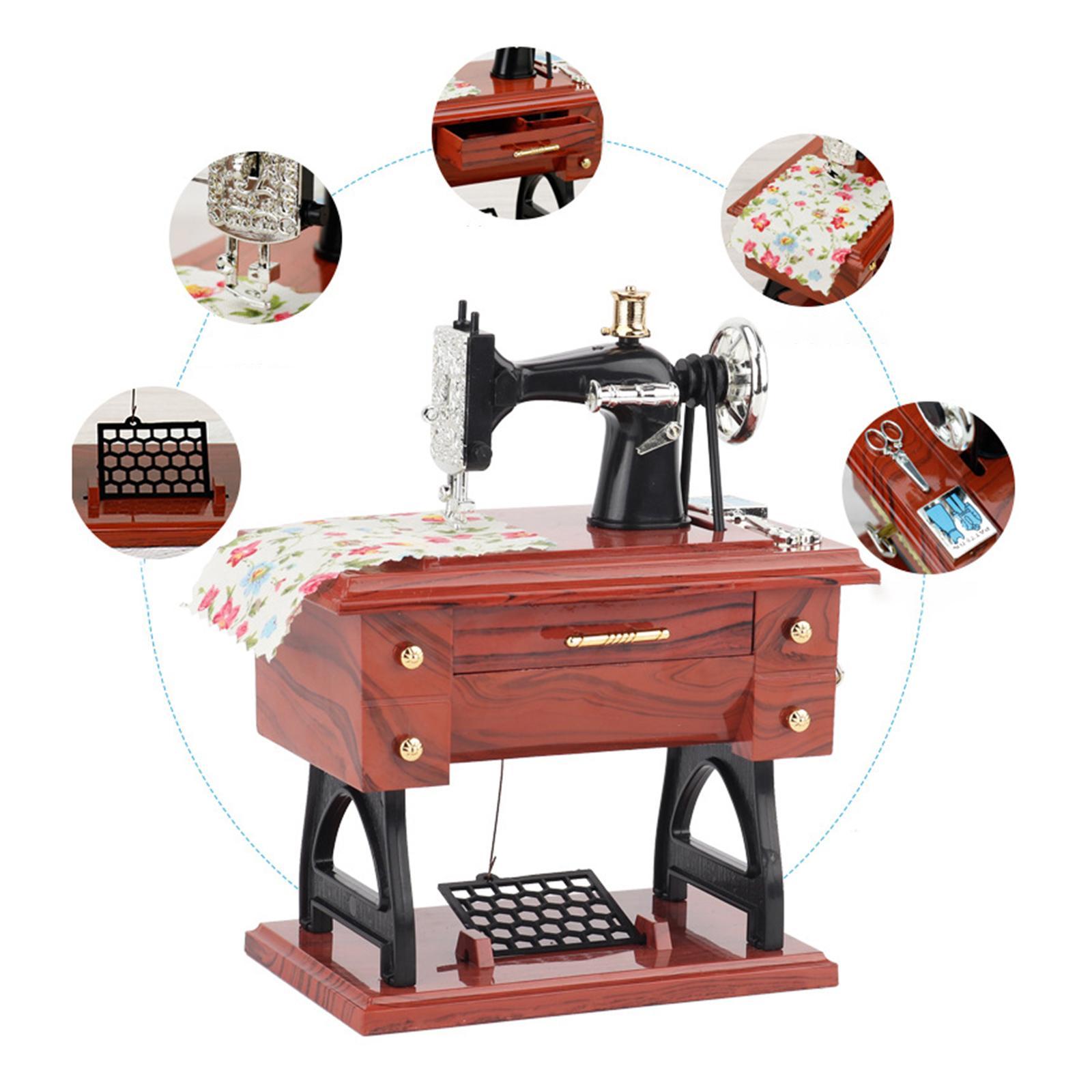 Sewing Machine Music Box Mechanical Music Box Table Decor for Desk Ornament Musical Gifts