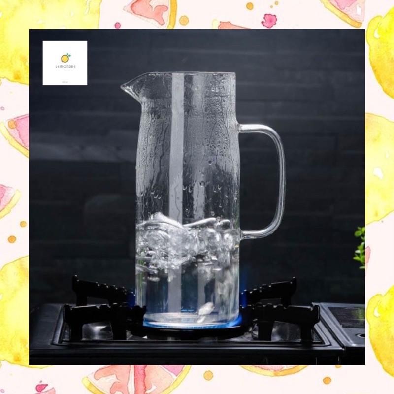 Bình trà thủy tinh chịu nhiệt dáng cao nắp inox 1000ml 1200ml 1500ml KT017