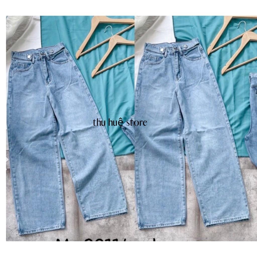 Quần Jean Nữ Ống Rộng Khuy Kiểu AA3 Kèm Ảnh Chụp Thật 100% From Chuẩn Mẫu