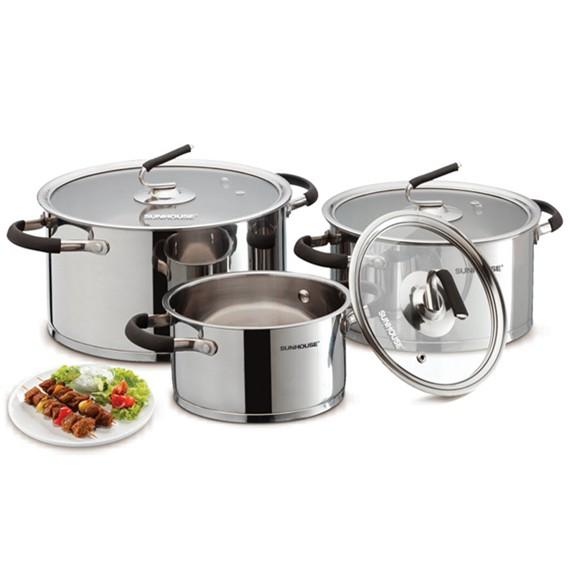 Bộ 3 nồi inox 5 đáy SUNHOUSE SH891