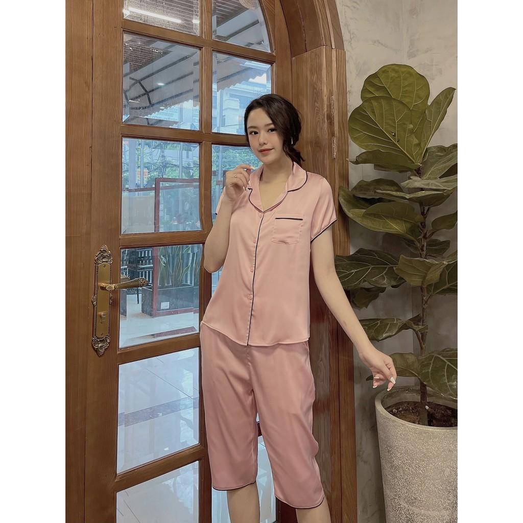 Pijama lụa trơn cao cấp mặc nhà . Bộ đồ ngủ trơn đơn giản, form dáng trẻ trung phù hợp với mọi lứa tuổi