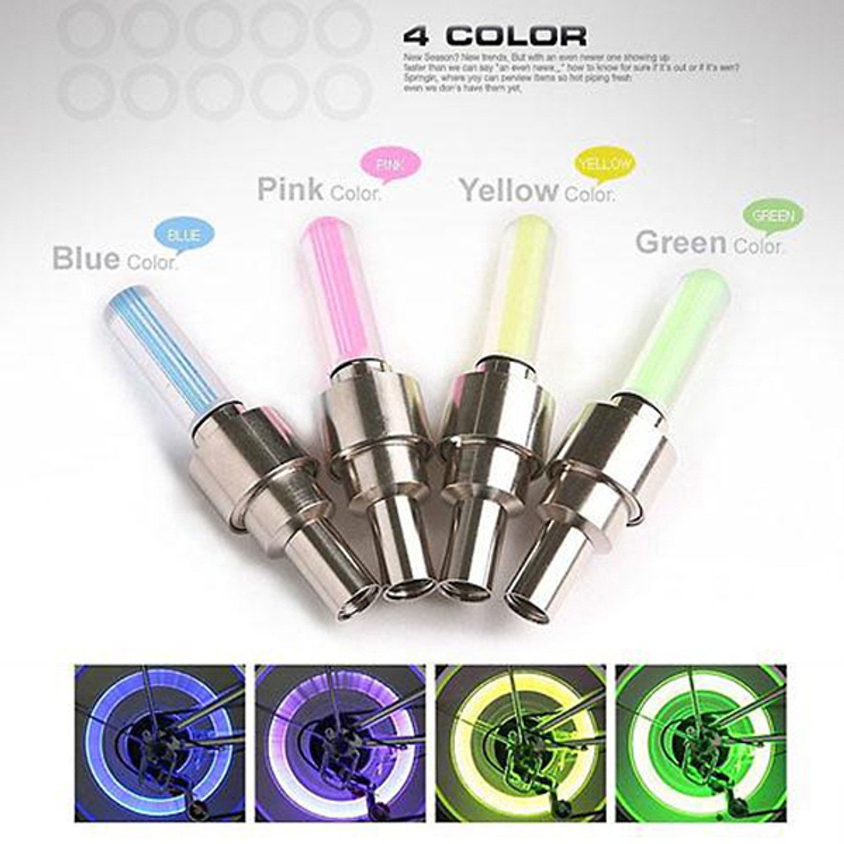 Bộ 2 đèn LED van bánh xe đạp, xe máy, ô tô