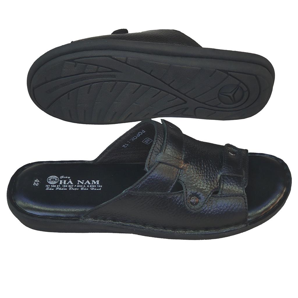 Dép Nam Quai Ngang Da Bò Thật TiTi ĐÔ Cao Cấp DNA2125d