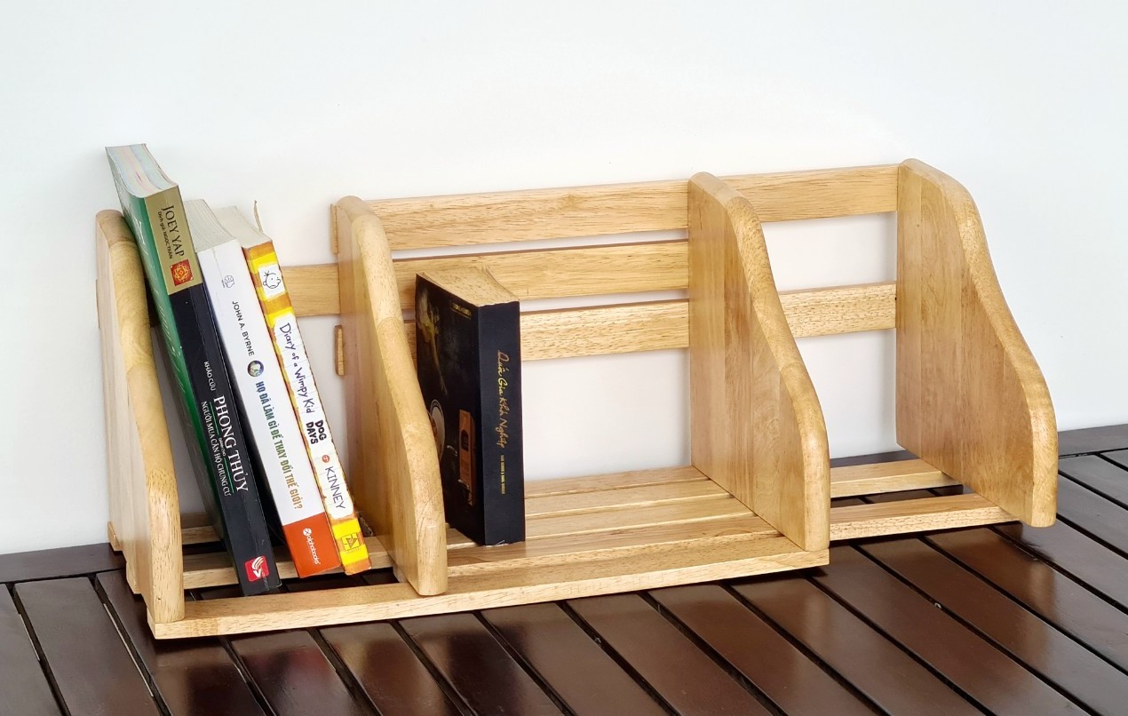 Kệ Sách Xếp Gỗ Cao Su Để Bàn Nhiều Màu - Hàng VN Xuất Khẩu