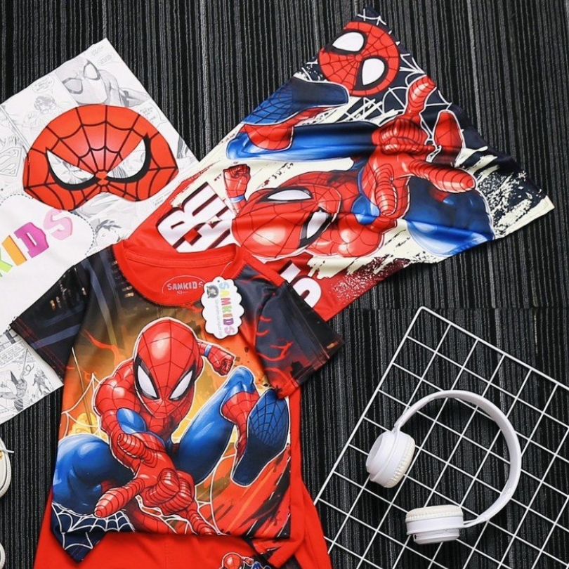 [BST] Đồ bộ siêu nhân bé trai lửng tay từ 2 tuổi đến 5 tuổi Hulk, Spiderman, Batman, Captain tặng choàng+mặt nạ BN189
