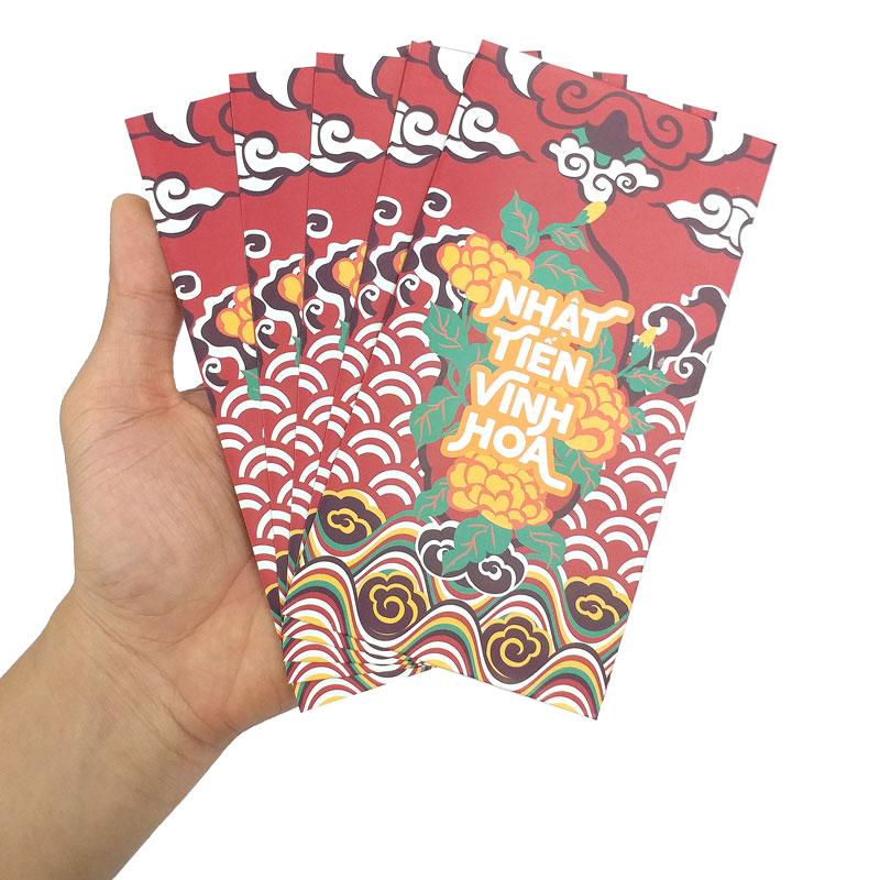 Bộ 5 Bao Lì Xì SDstationery Cát Niên Mỹ Ý - Nhật Tiến Vinh Hoa