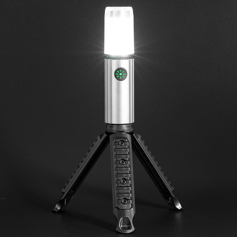 Outdoor Portable Camping Fishing Hiking Light Tent Lantern with Detachable Tripod USB Rechargeable LED Emergency Light with Hung Loop