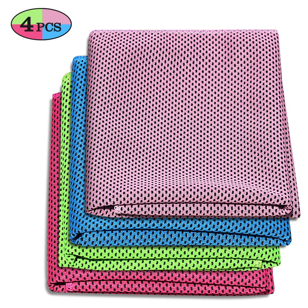 Combo 4 khăn làm mát thoáng khí, tập thể dục thể thao, làm mát nhanh