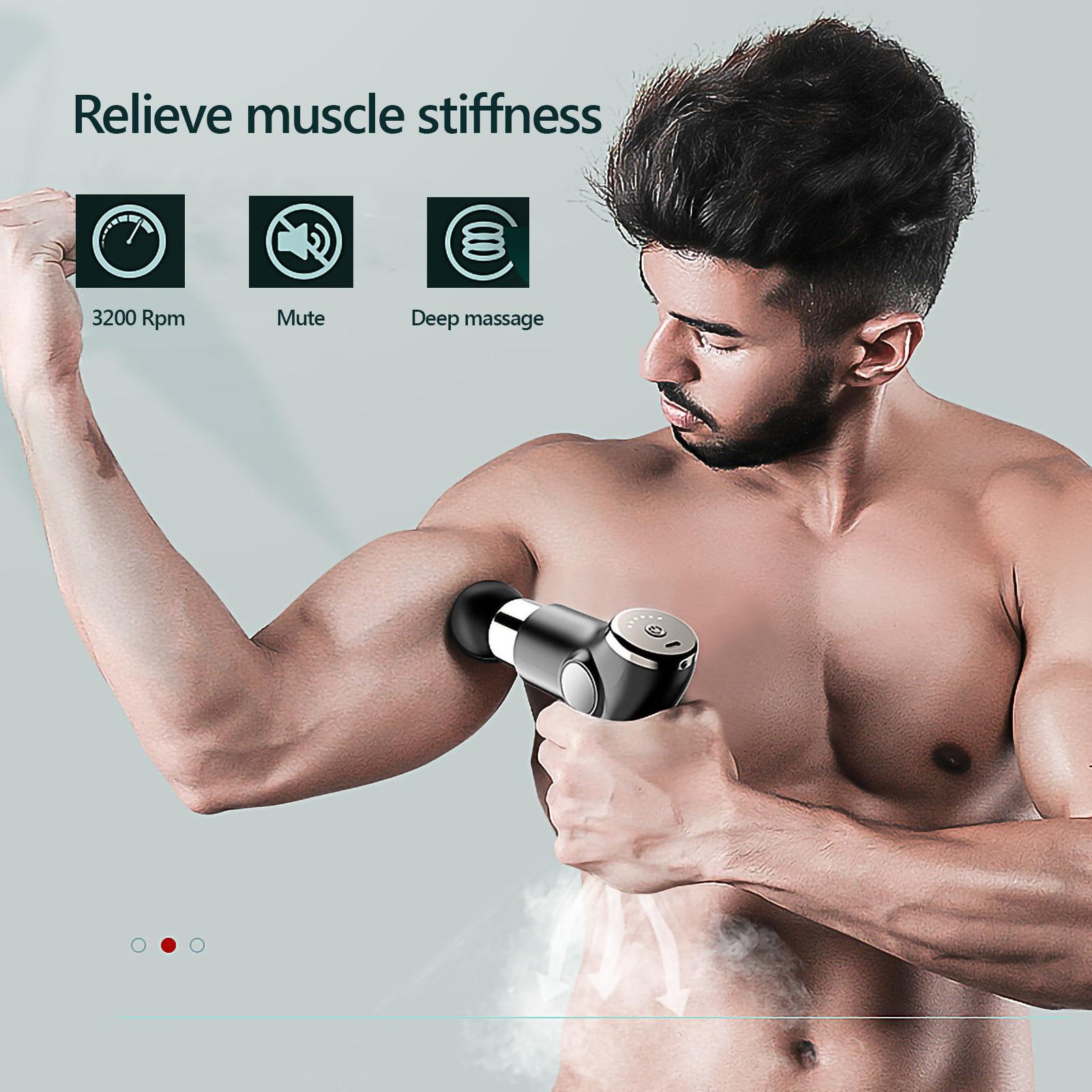 Súng Massage Mát Xa Cơ Cầm Tay 32 Mức Cường Độ Có Thể Điều Chỉnh 4 Đầu Mát Xa