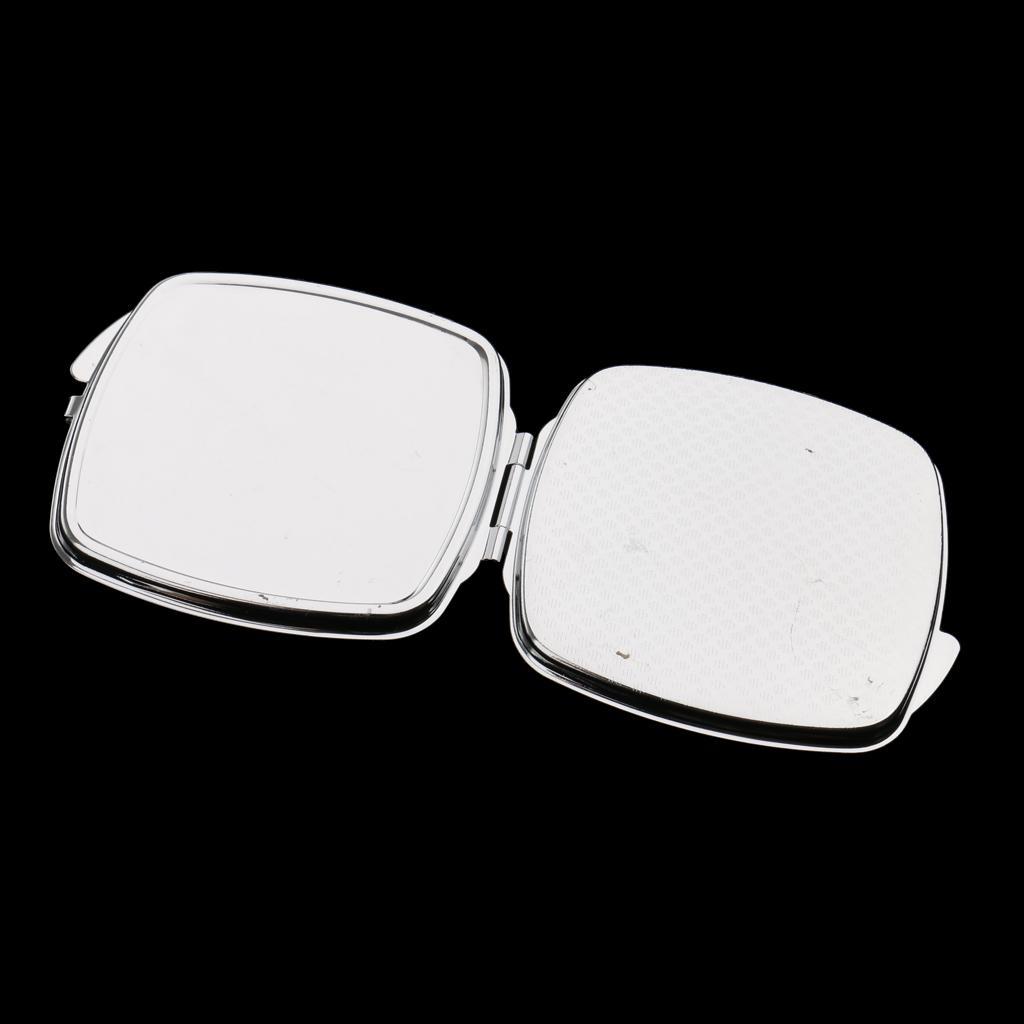 2Pcs Fashion Lady Fold Compact Mirror Cosmetic Travel Makeup Portable Sliver