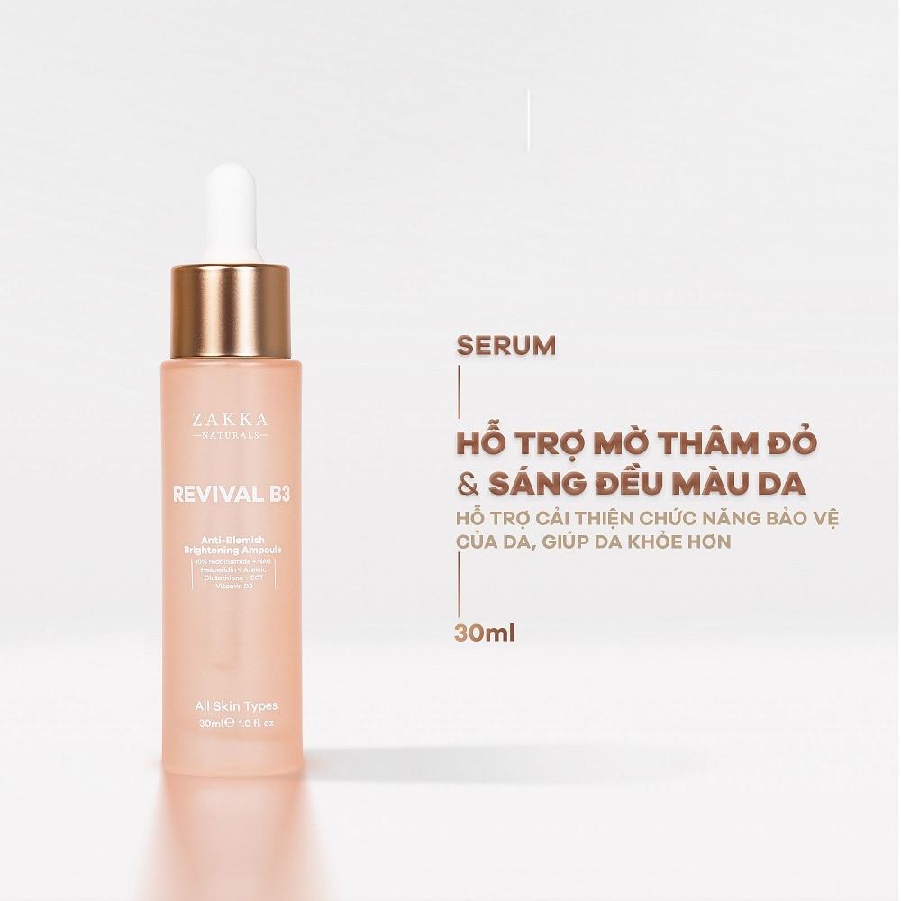 Tinh Chất Zakka Naturals Revival B3 Anti-Blemish Brightening Ampoule 30ml