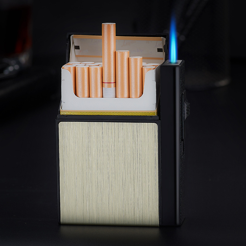 Vỏ Hột Quẹt Bật Lửa Khò Gas 1 Tia Kiêm Hộp Đựng 20 Điếu Focus YH035F Nhỏ Gọn Đẹp Độc Lạ - Dùng Gas Cao Cấp