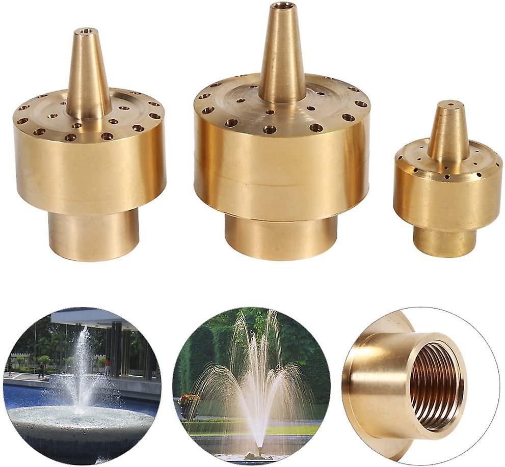 3PCS Gold Brass Spray Head cho đài phun nước trong vườn, ao, phụ kiện sương mù