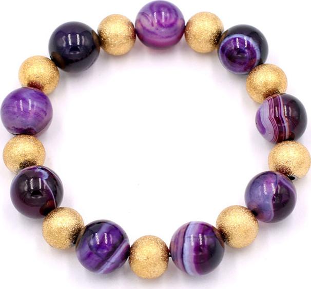 Vòng tay chuỗi hạt - thạch anh tím sọc 12 ly VTAISHVM1 - hợp mệnh Hỏa, mệnh Thổ