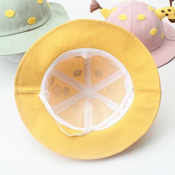 Mũ nón vải vành tròn hình hươu cao cổ 3D siêu đẹp cho bé