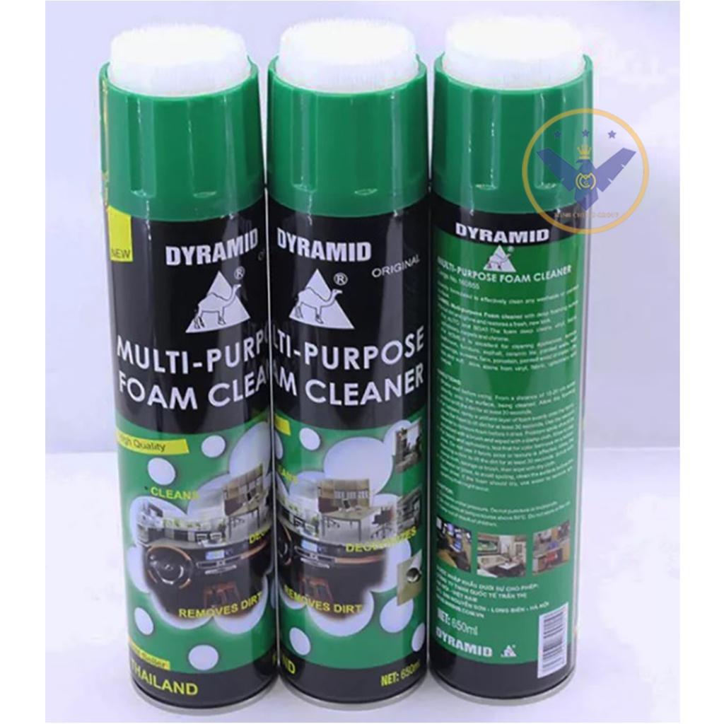 COMBO 2 chai xịt bọt tẩy vệ sinh nội thất xe ô tô đa năng Dynamid Foam Cleaner 650ml