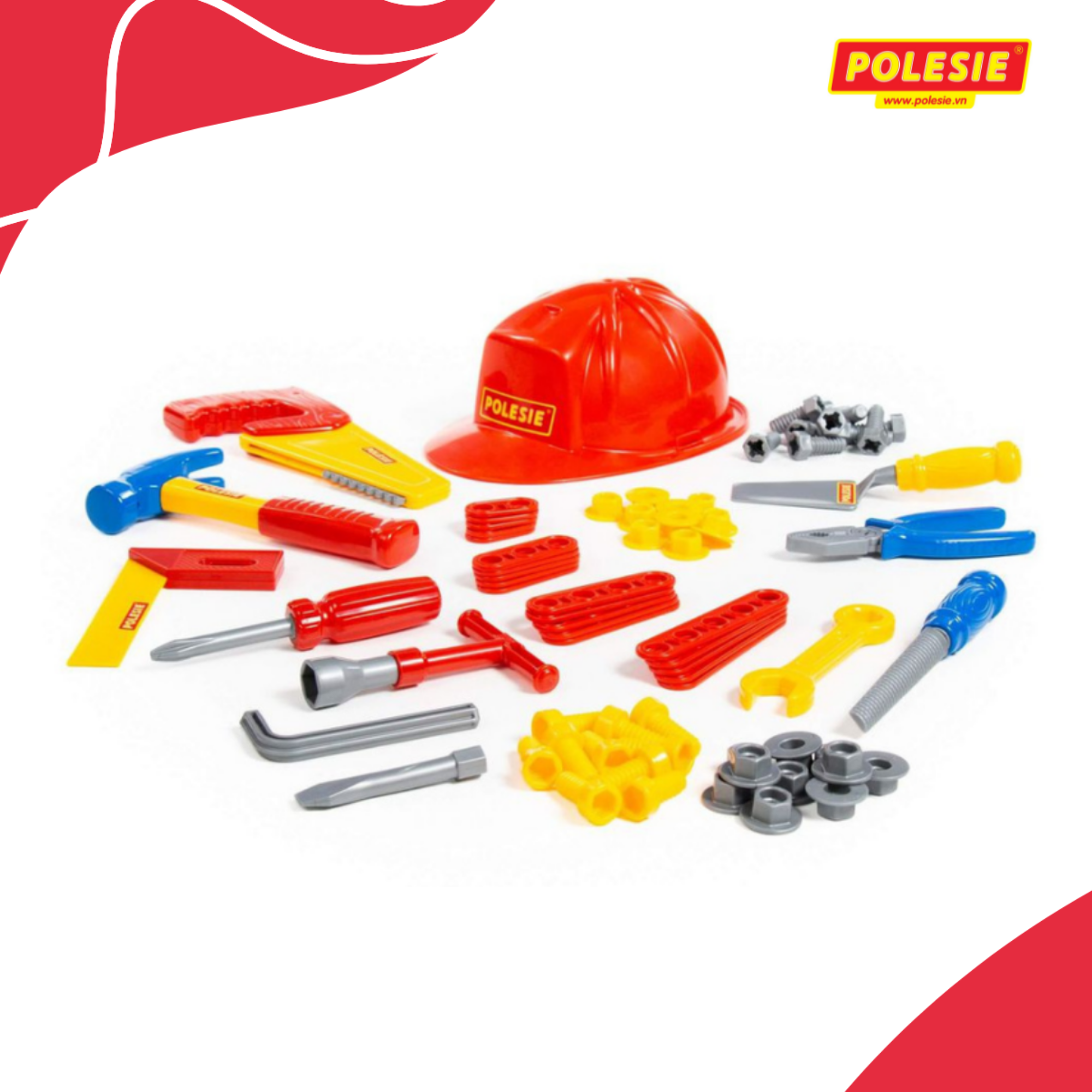 Bộ đồ chơi dụng cụ kỹ thuật 74 chi tiết - Polesie Toys