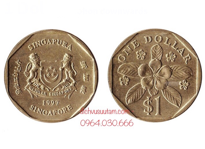 Đồng xu 1 dollar Singapore phiên bản cũ, 1 trong những đồng xu mang lại may mắn nhất thế giới