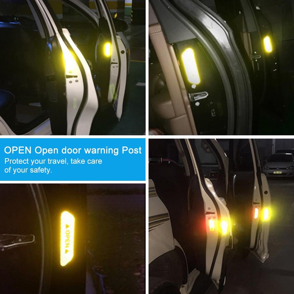 Bộ 4 miếng dán phản quang chuyên dụng cảnh báo an toàn cho xe ô tô/xe máy