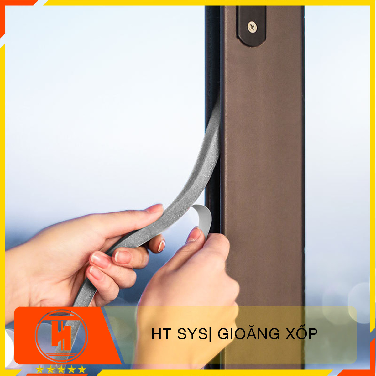 Mút xốp dán khe cửa HT SYS - Cách âm - Giảm chấn - Chống bụi - Gioăng xốp bản 15mm x2 mét -Bộ 02 cuộn