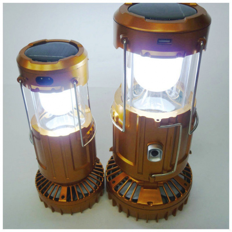 Đèn bão kiêm quạt năng lượng mặt trời (màu vàng)