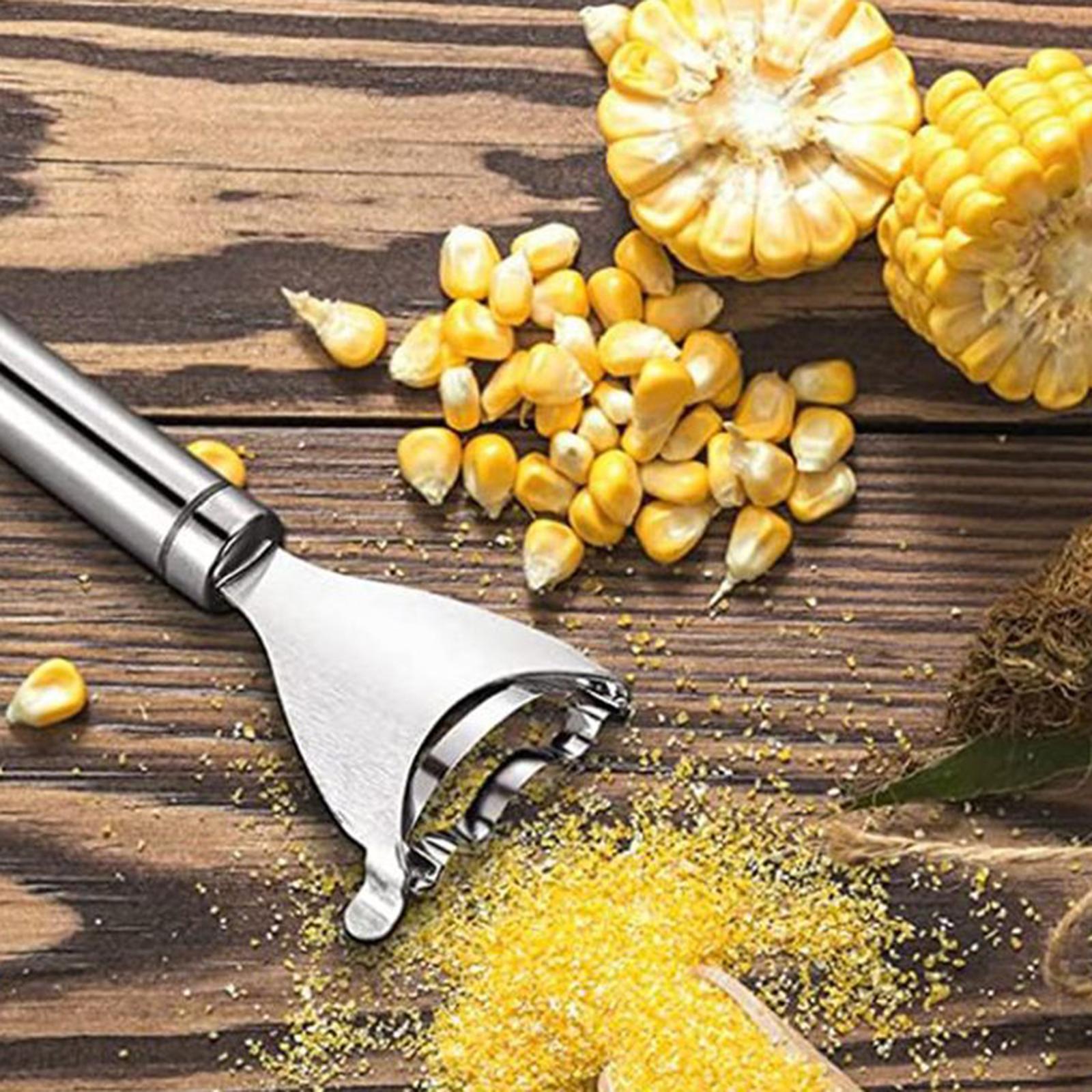 Corn Peeler,Kitchen Gadget,Stainless Steel Corn Thresher with Handle,Corn Stripper Corn Cob Stripper Tool,Thresher Corn Cutter from the Cob