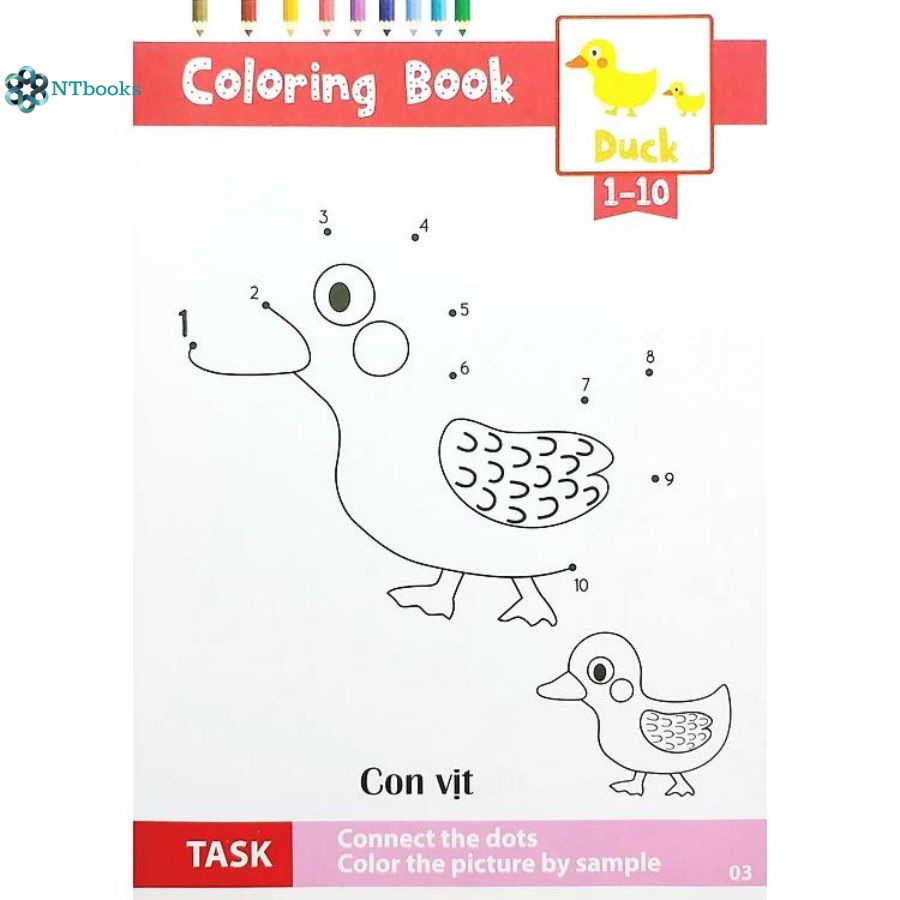 Combo 8 cuốn Nối Số Và Tô Màu Thông Minh: Thế Giới Động Vật (Song Ngữ Anh - Việt)