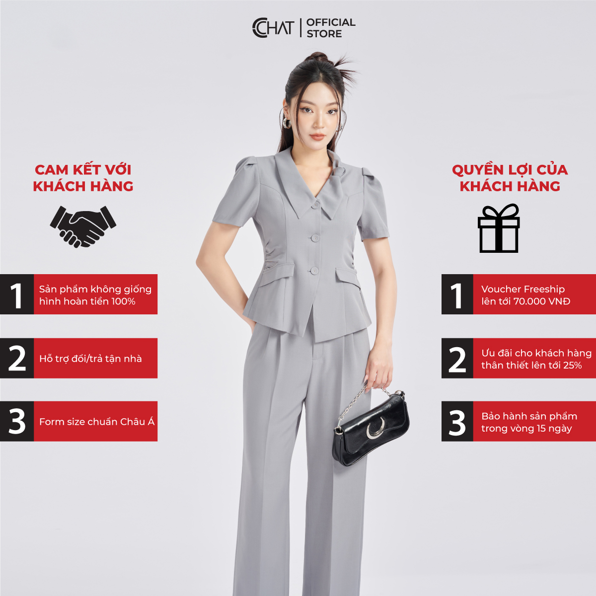 Set Đồ Nữ  Áo Cổ V Quần Suông Chất Tuytsi Cao Cấp Mềm Mịn 53BNS2002ST
