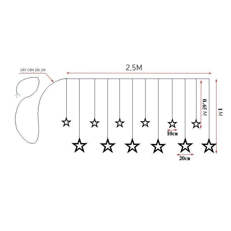 ĐÈN NHÁY MÀNH SAO Hay ĐÈN NHÁY TRANG TRÍ HÌNH NGÔI SAO Hoặc ĐÈN SAO 5M 12 BÓNG LED