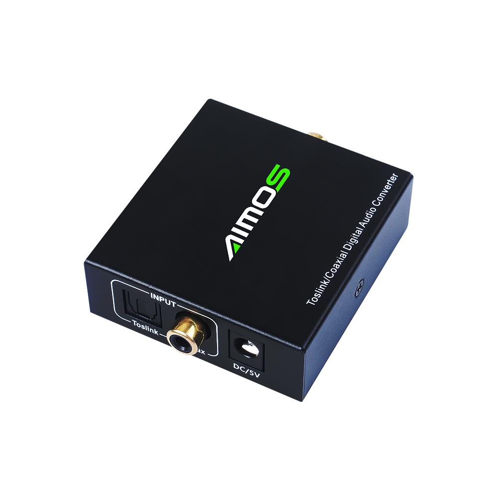 Bộ chuyển đổi âm thanh kỹ thuật số AIMOS Optical Toslink to Coaxial Adapter định hướng BI-direction chuyển đổi âm thanh tương thích rộng Thay thế