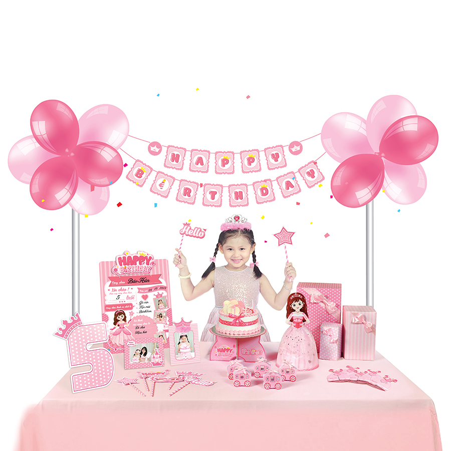 Set 10 Thiệp Mời Sinh Nhật 3D Công Chúa Happy Kibu