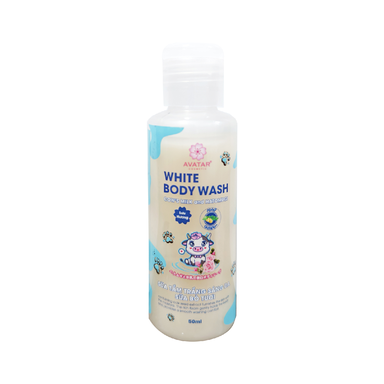 Sữa Tắm Trắng Sáng Da Sữa Bò Tươi Avatar White Body Wash 50mL