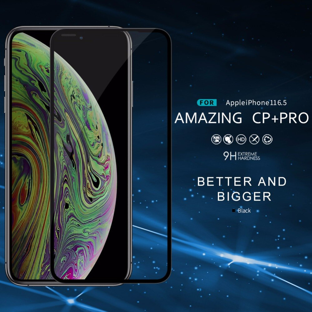 Miếng dán cường lực 3D full màn hình cho iPhone 11 Pro Max / iPhone Xs Max hiệu Nillkin Amazing CP+ Pro ( Mỏng 0.3mm, Kính ACC Japan, Chống Lóa, Hạn Chế Vân Tay) - Hàng chính hãng