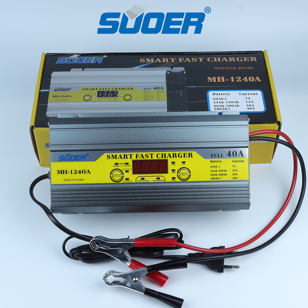 Bộ sạc ắc quy 12V 40A SUOER MH-1240A cho bình ắc quy axit chì dung lượng lớn