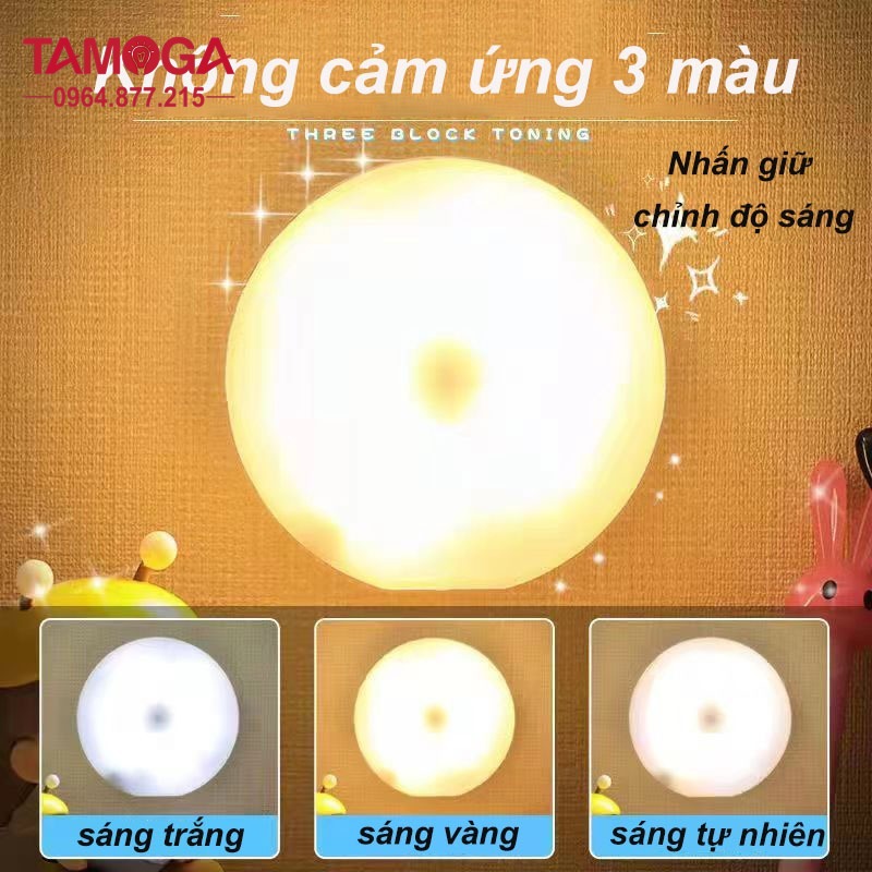 Đèn ngủ Cảm Ứng TAMOGA 6514 Chuyển Động, Đèn Led Thông Minh Dán Tường Không Dây, Góc Cảm Ứng Rộng, Gắn Tường Nhà Bếp