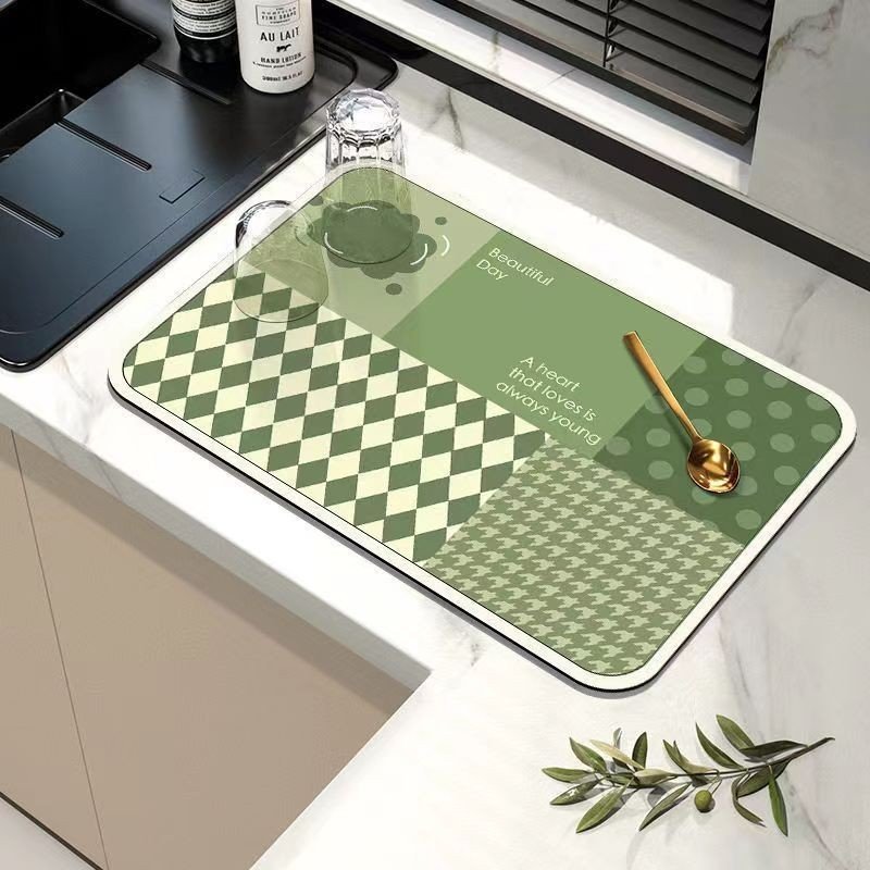 Thảm Lót Mặt bếp 30x40cm - Tấm Lót Mặt Bàn Bếp Thấm Nước Chống Trơn Dùng Úp Chén Bát, Đồ Dùng Bếp