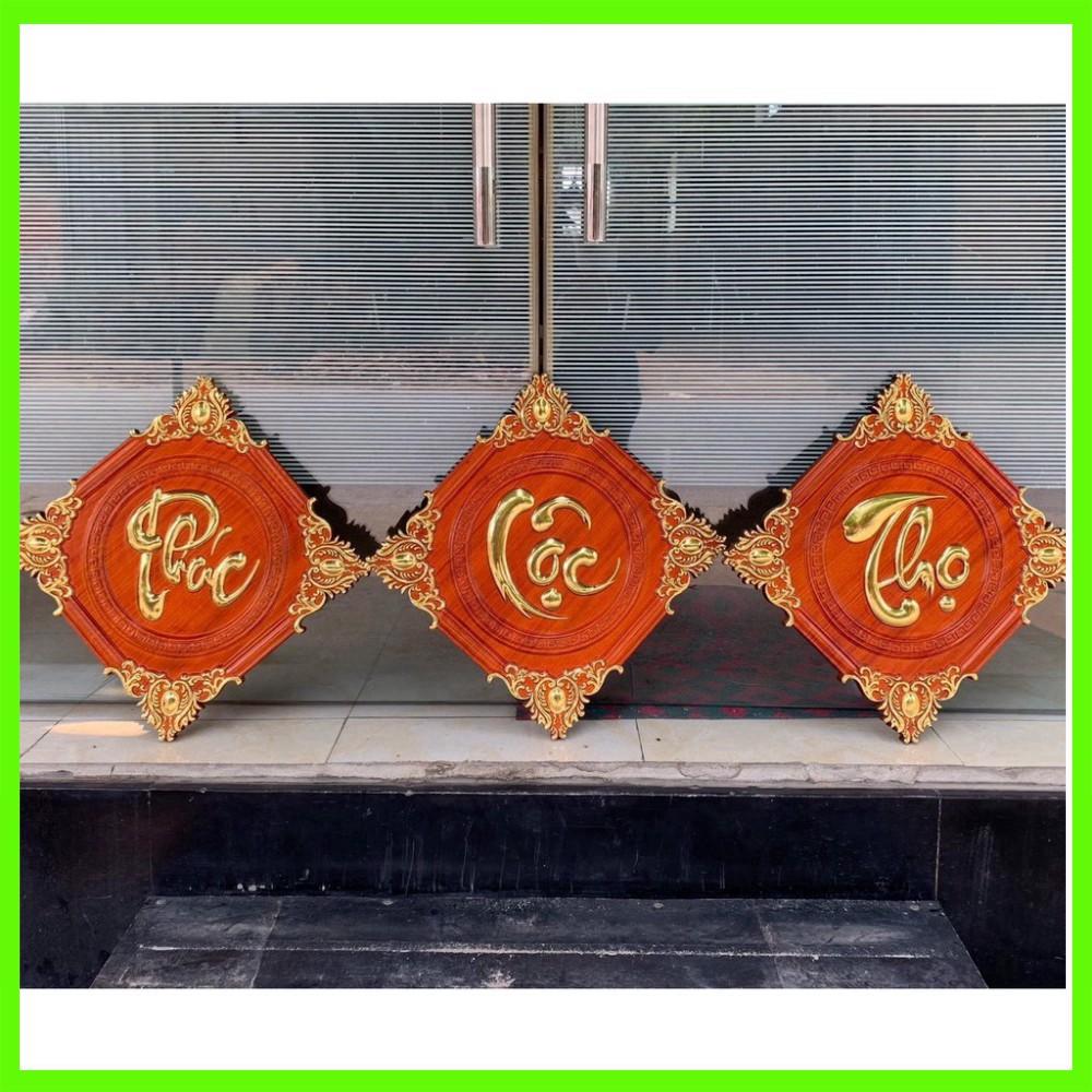 Tranh Phúc Lộc Thọ Gỗ Hương