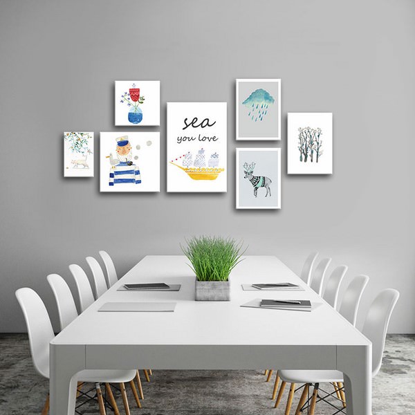 Bộ 7 Tranh Quán Cà Phê Thiên Nhiên Tươi Đẹp Canvas Có Viền W1082
