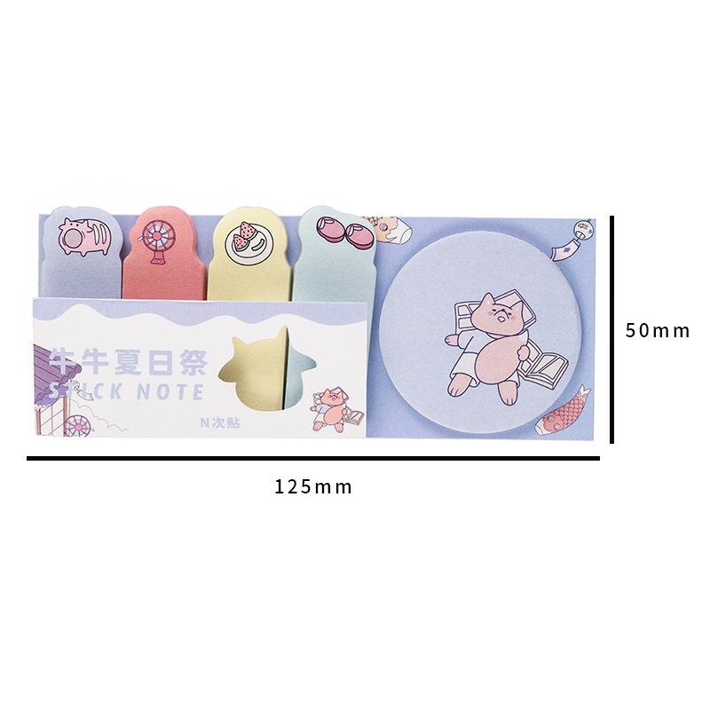 PK958 Bộ 100 tờ Giấy ghi chú màu pastel nhiều hình hoạt hình đáng yêu giấy note post it sticker