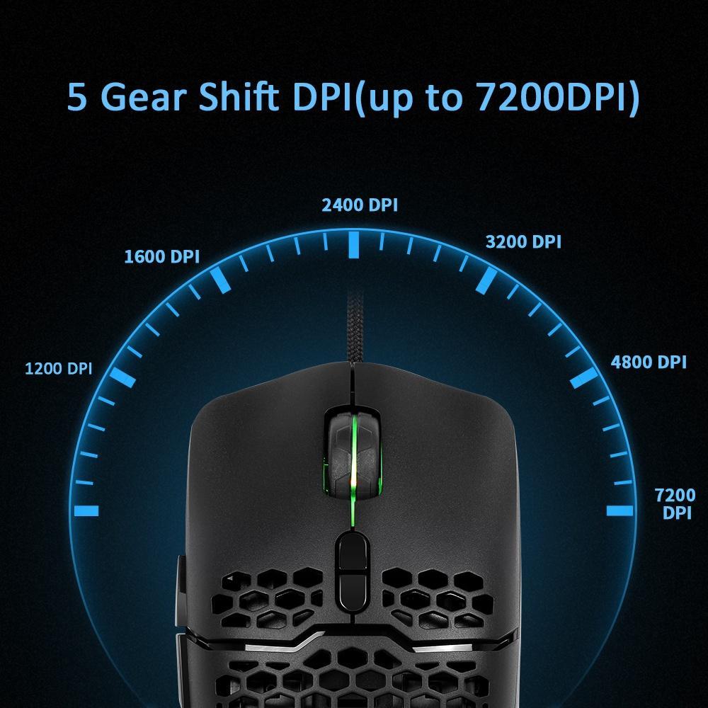 Chuột chơi game có dây Delux M700A RGB 67g 7200DPI 1000Hz bền bỉ siêu nhẹ