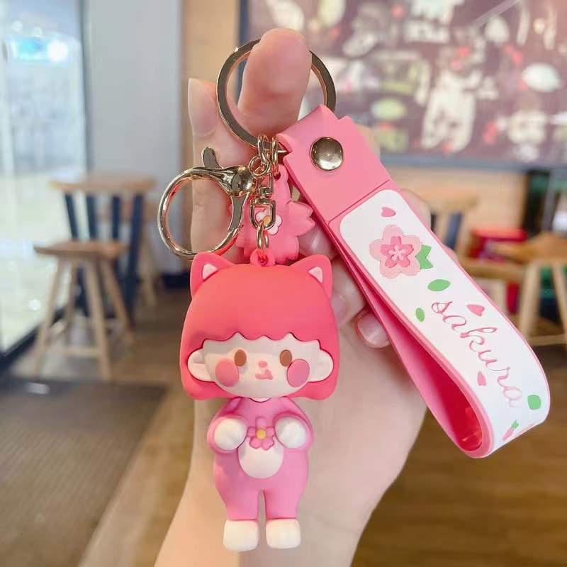 Móc khóa sakura cao cấp đẹp cute hình thú dễ thương phụ kiện túi xách MK3 - Rockcow