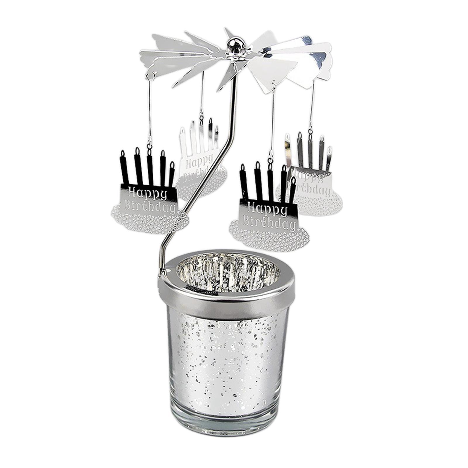 2Pcs Rotating Tea Light Holder Rotating Candlestick