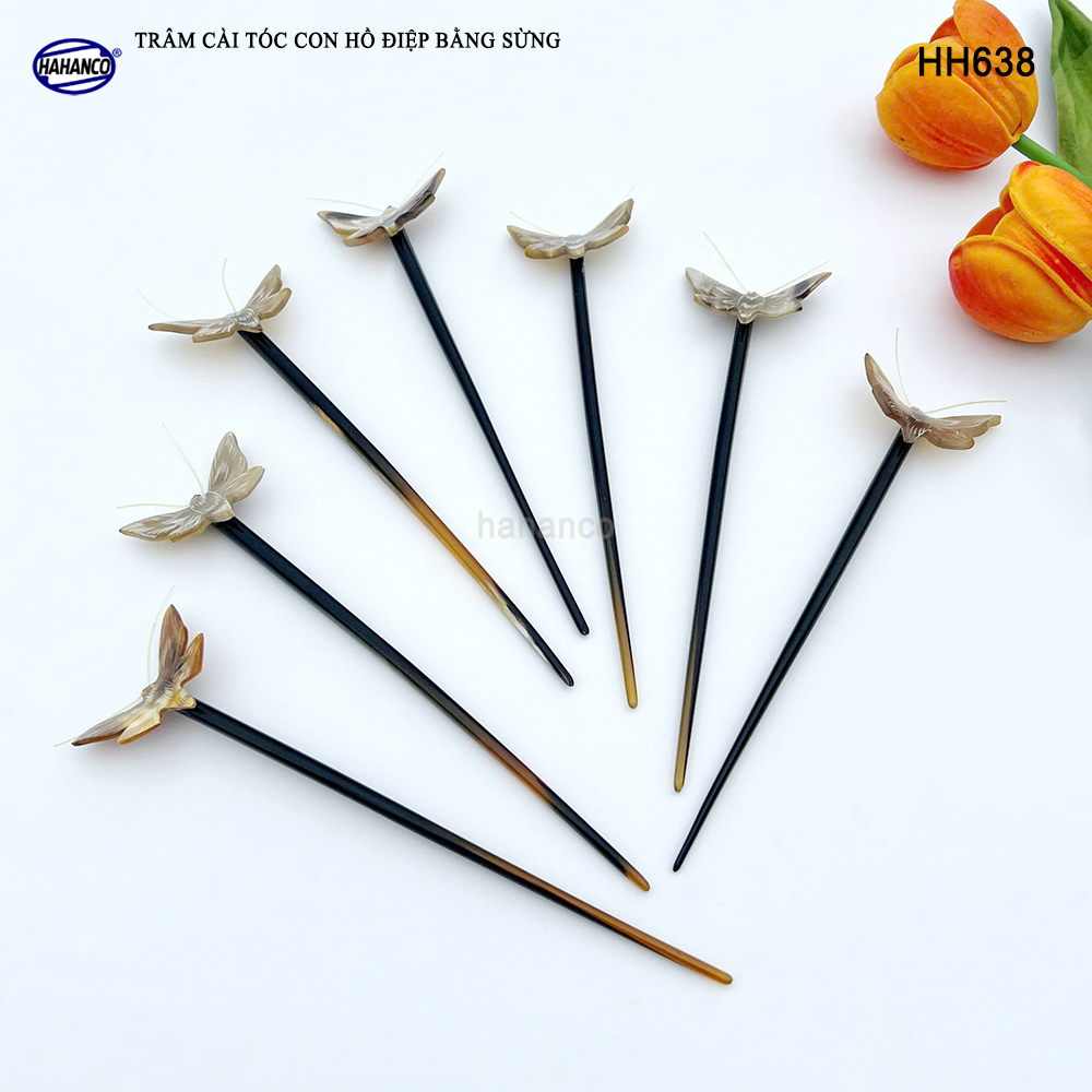 Trâm Cài Tóc Hồ Điệp Bằng Sừng HAHANCO Phụ Kiện Cài Tóc Cho Phái Nữ - HH638