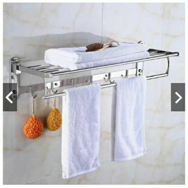 Giá vắt khăn 2 tầng inox 304 cao cấp sáng bóng, sang trọng