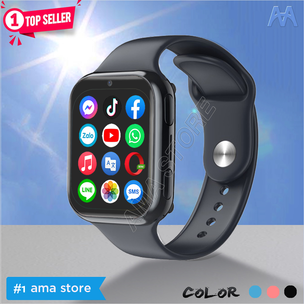 Đồng hồ Thông minh AMA Watch D42 có CHPlay xem được Youtube Gắn sim 4G Định vị Kép GPS Wifi Hàng Chính Hãng
