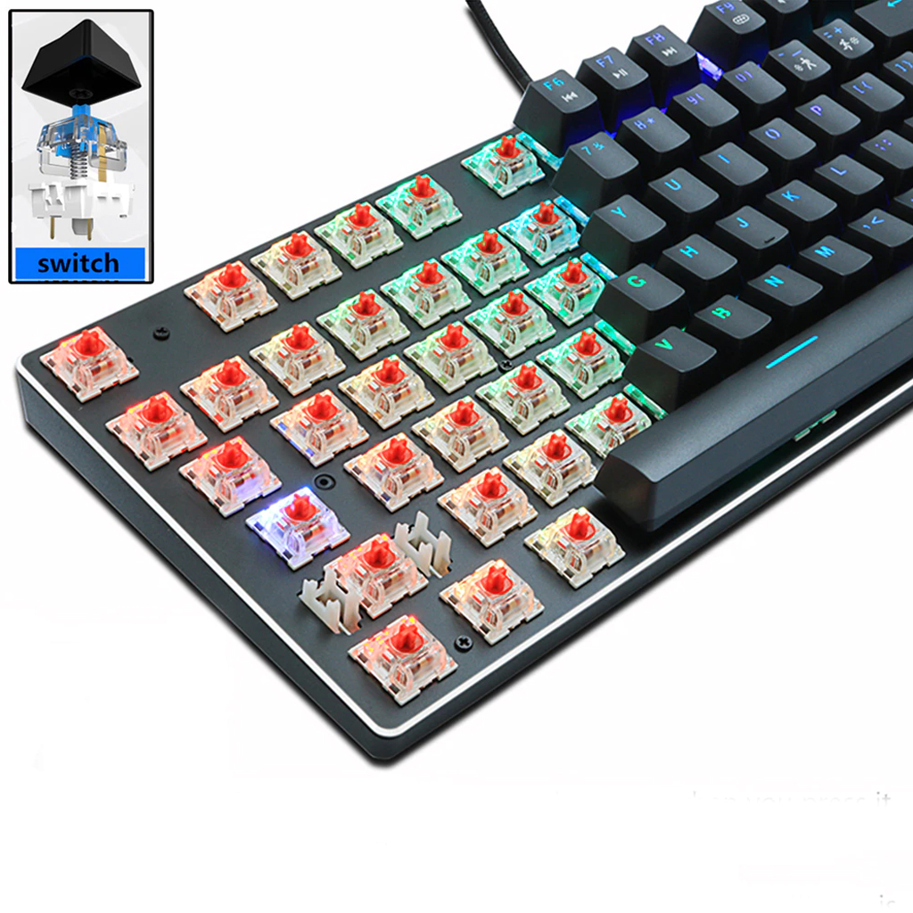 Bàn Phím Cơ Chuyên Game Zuoya X51 Led RGB 87 Phím - Hàng Nhập Khẩu