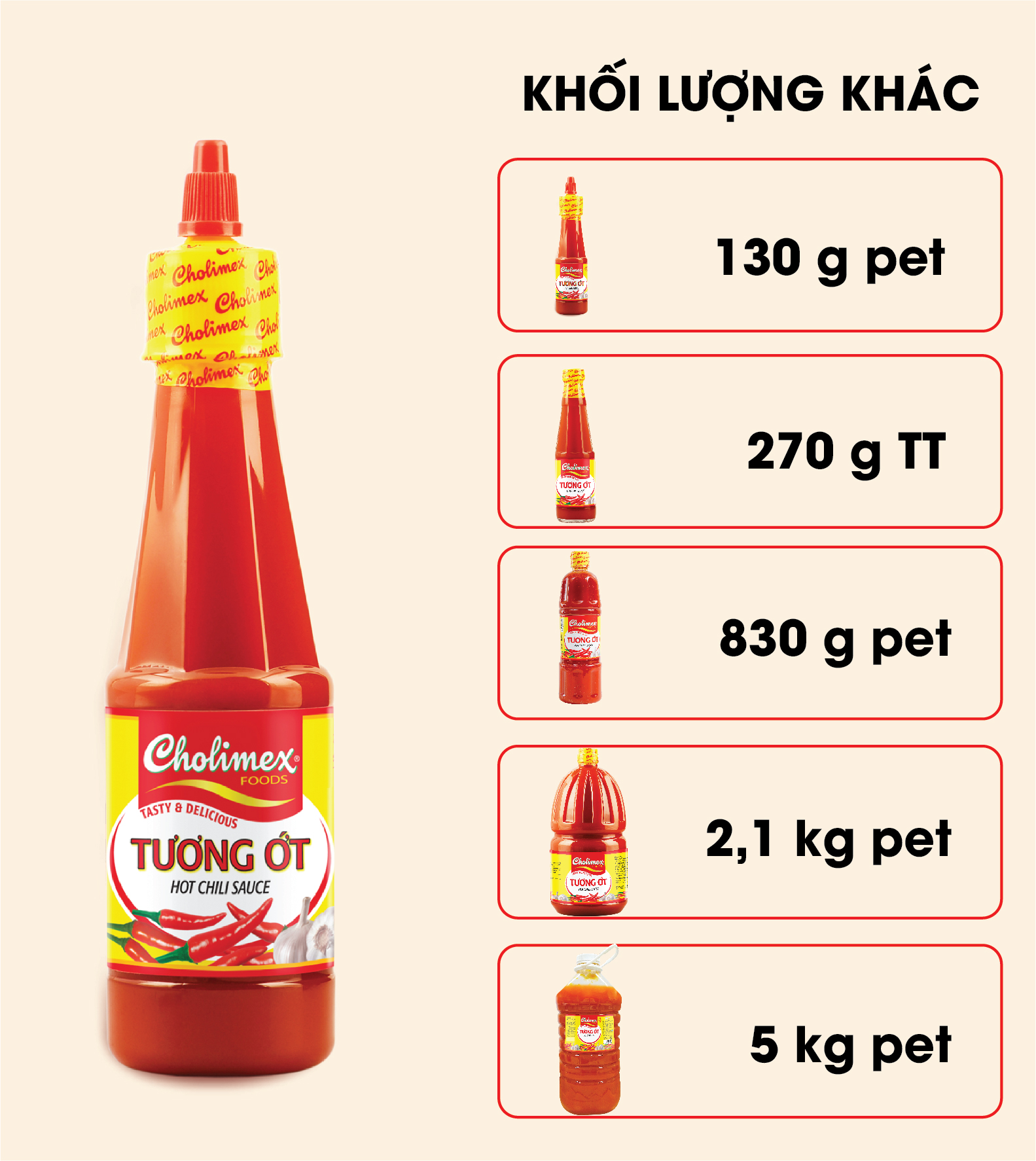 Tương ớt gói Cholimex 10g siêu tiện lợi (01 túi gồm 50 gói)