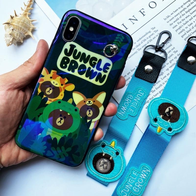 Ốp Lưng Dẻo Phủ Bóng Jungle Kèm Phụ Kiện Cho Dòng Iphone Xsmax