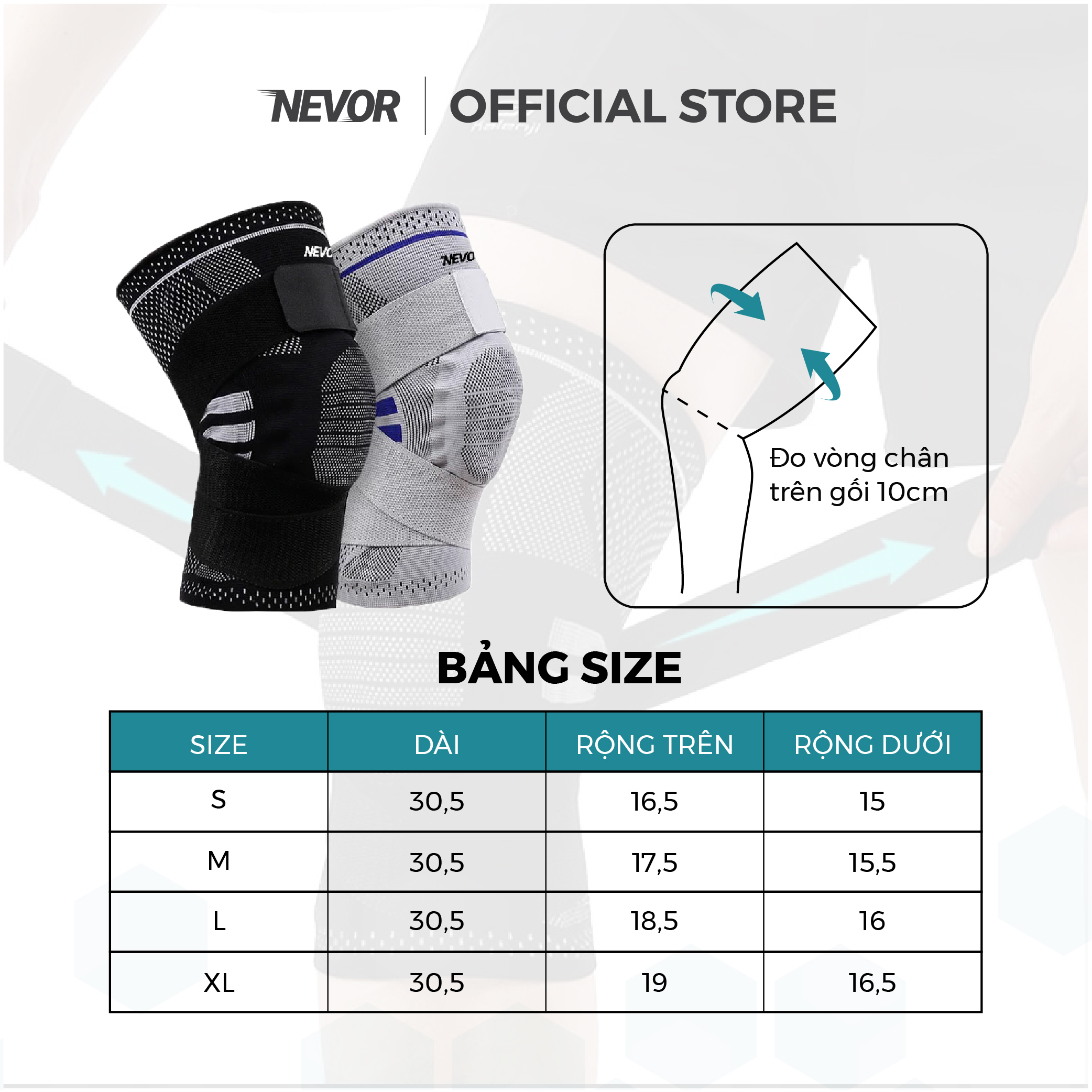 Bó Gối Thể Thao Nevor BDG13 Có Dây Đai Điều Chỉnh, Giúp Hỗ Trợ, Bảo Vệ Và Phòng Ngừa Chấn Thương Khi Đá Bóng, Tập Gym...