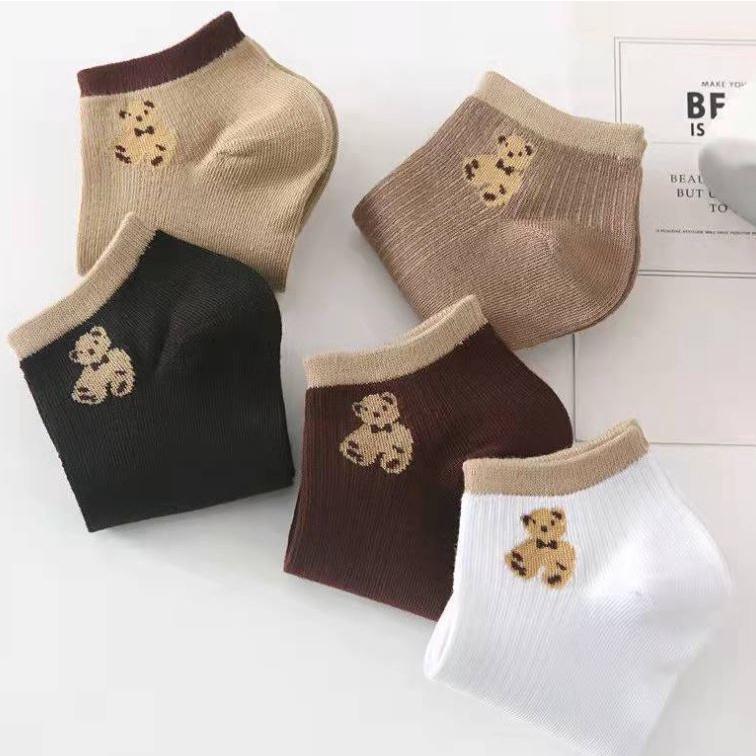 Set 10 Đôi Tất Vớ Nữ Ngắn Cổ Mix Gấu SS4 Như Ảnh